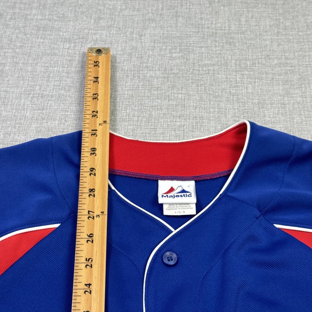 Majestic Chicago Cubs Jersey Mens L Blue MLB Baseball Button Front‎ Authentic 6 - Picture 12 of 12